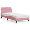 vidaXL Cama com colch&atilde;o Dover 80x200 cm veludo rosa
