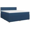vidaXL Cama box spring com colch&atilde;o Azul 140 x 200 cm Tecido