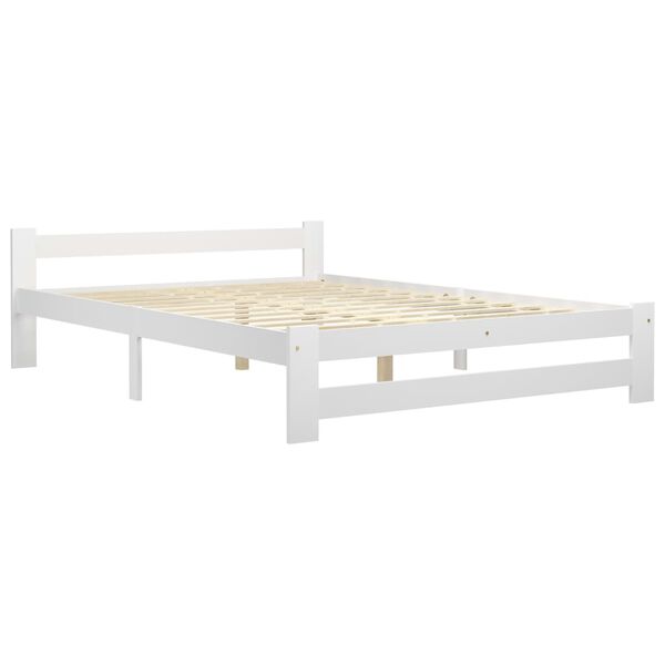 vidaXL Estrutura de cama com 2 gavetas 180x200 cm pinho maci&ccedil;o branco