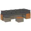 vidaXL 8 pcs conjunto sof&aacute;s de jardim c/ almofad&otilde;es vime PE cinzento
