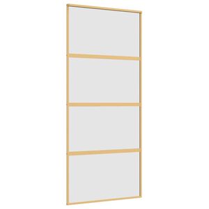 vidaXL Porta deslizante 90x205 cm vidro ESG fosco/alum&iacute;nio dourado