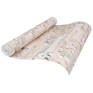 vidaXL Papel de Parede 3D de Pedra Bege 10 x 0,53 m Tecido N&atilde;o Tecido