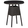 vidaXL Cadeiras de jardim com mesa de centro 2 pcs vime PE preto