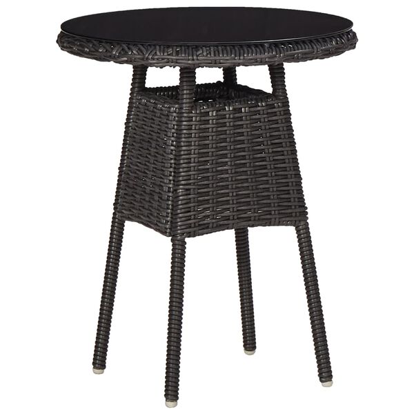 vidaXL Cadeiras de jardim com mesa de centro 2 pcs vime PE preto