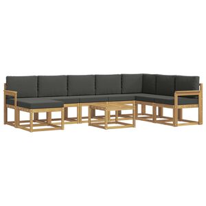 vidaXL Conjunto de Sof&aacute;s para Exterior 9 unid. Branco e Antracite