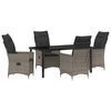 vidaXL Conjunto de Jantar para Jardim 5 pcs Cinzeto vime PE