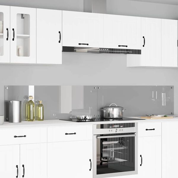 vidaXL Painel de cozinha 2 pcs Cinzento-claro 120 x 40 cm