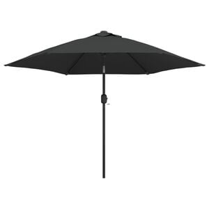 vidaXL Guarda-sol exterior com luzes LED e poste a&ccedil;o 300 cm antracite