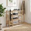 vidaXL Rack de Sapatos com prateleira Natural 88 x 27 x 80 cm Bambu