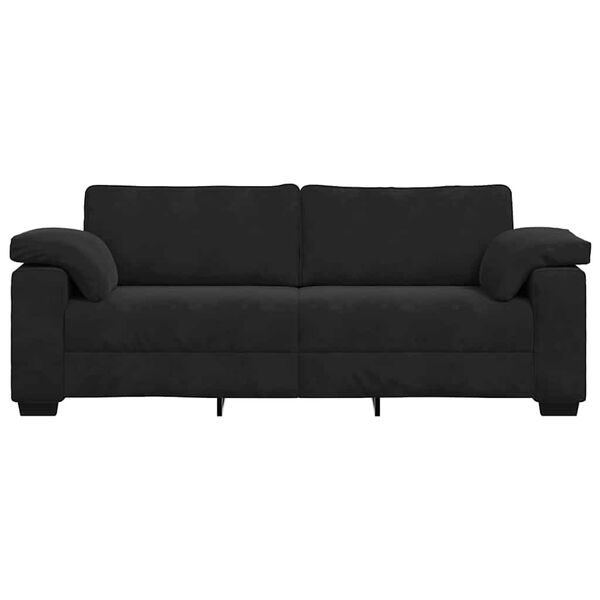 vidaXL Sof&aacute; de 3 lugares 220x77x82 cm veludo preto