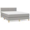 vidaXL Cama com molas/colch&atilde;o 140x200 cm tecido cinzento-claro