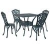 vidaXL Conjunto de Mesa de Jardim 5 unid. Verde Alum&iacute;nio Fundido