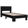 vidaXL Estrutura de cama 75x190 cm derivados de madeira e metal preto