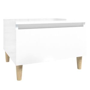 vidaXL Mesa de apoio 50x46x35 cm derivados de madeira branco brilhante