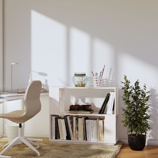 vidaXL Estante/divisória 80x25x70 cm pinho maciço branco