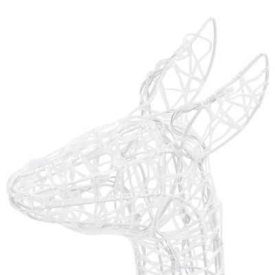 vidaXL Família de renas decorativa 300 luzes LED acrílico branco frio