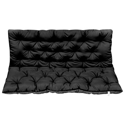 vidaXL Almofadão p/ cadeira de baloiço 120 cm tecido preto e cinzento