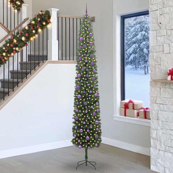 vidaXL &Aacute;rvore de Natal Artificial Verde 270 cm PVC e A&ccedil;o e Pl&aacute;stico