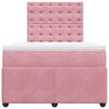 vidaXL Cama boxspring com colch&atilde;o 120x190 cm veludo rosa