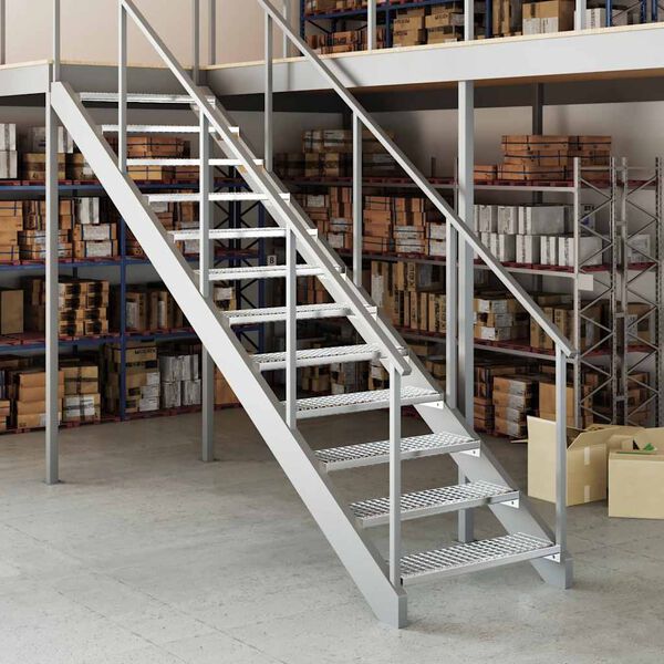 vidaXL Degrau em grade 80x24x7 cm a&ccedil;o galvanizado