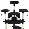 vidaXL Árvore p/ gatos c/ postes arranhadores sisal 203cm preto/branco