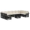 vidaXL Conjunto de Sof&aacute; de Jardim 11 pcs Preto vime PE