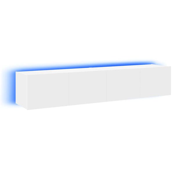 vidaXL M&oacute;veis de parede p/ TV com luzes LED 2 pcs 80x35x31 cm branco