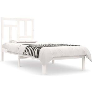 vidaXL Cama sem colch&atilde;o 90x200 cm madeira de pinho maci&ccedil;a branco