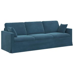 vidaXL Sof&aacute; Azul 228 x 78 x 80 cm Veludo
