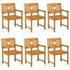 vidaXL Cadeiras de jardim 6 unid. Natural Madeira S&oacute;lida de Ac&aacute;cia