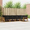 vidaXL Conjunto de Sof&aacute;s para Exterior 5 pcs Natural e Preto