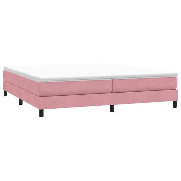vidaXL Cama com molas sem colch&atilde;o 200x210 cm veludo rosa