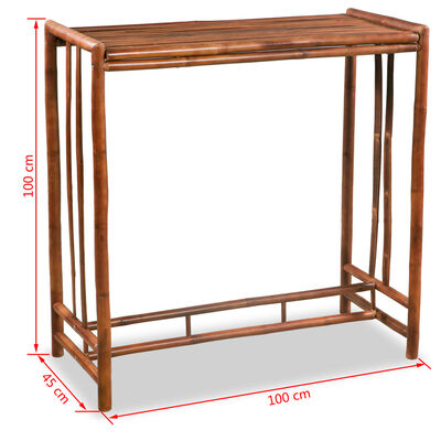 vidaXL Mesa de bar em bambu 100x45x100 cm castanho