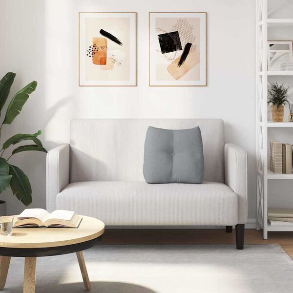 vidaXL Travesseiro para Costas Cinzento-claro 45 x 24 x 50 cm tecido