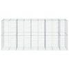 vidaXL Cesto gabião com cobertura 450x100x200 cm ferro galvanizado
