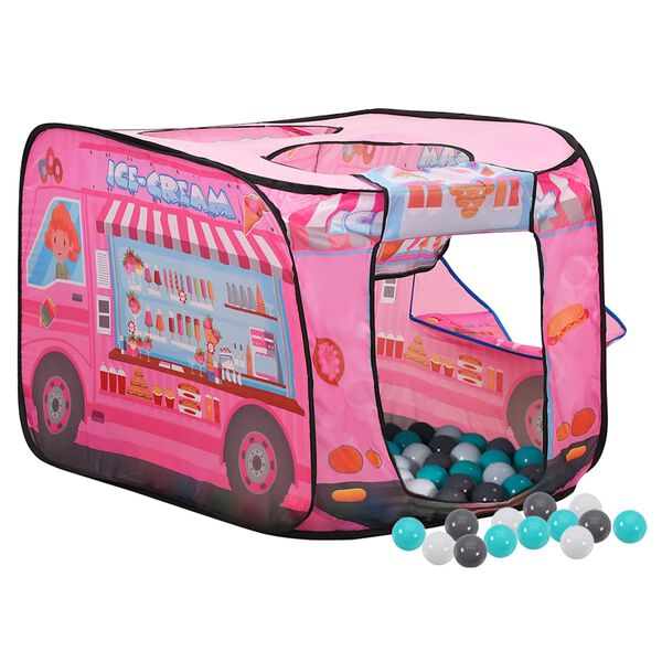 vidaXL Tenda de brincar infantil com 250 bolas 70x112x70 cm rosa