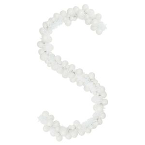 vidaXL Guirlanda de Bolas de Natal LED Branco 186 cm Poliestireno