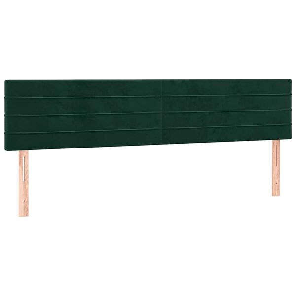 vidaXL Cabeceira de cama 2 pcs veludo 100x5x78/88 cm verde-escuro