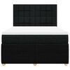 vidaXL Cama com molas/colch&atilde;o 160x200 cm tecido preto