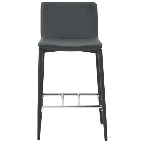 vidaXL Bancos de bar 2 pcs couro artificial cinzento