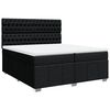 vidaXL Cama com molas/colch&atilde;o 200x200 cm tecido preto