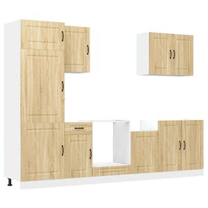 vidaXL 7 pe&ccedil;as arm&aacute;rio de cozinha conjunto Kalmar sonoma carvalho