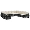vidaXL Conjunto de Sof&aacute; de Jardim 11 unid. Preto e Branco Creme
