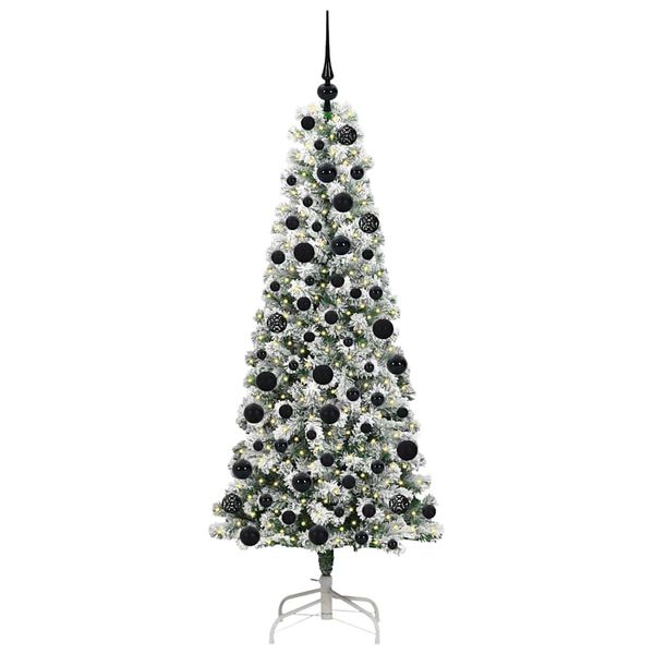vidaXL &Aacute;rvore de Natal Articulada Artificial Verde e Branco 180 cm