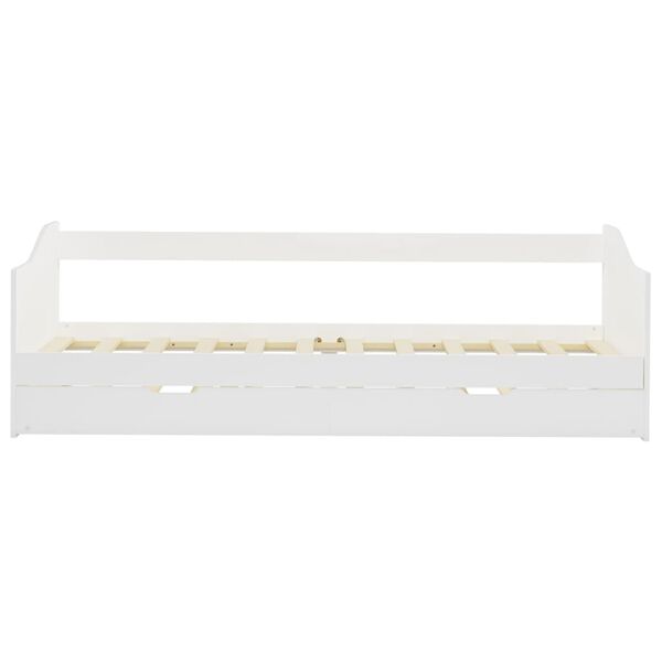 vidaXL Estrutura sof&aacute;-cama de puxar madeira de pinho 90x200 cm branco