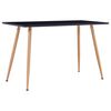 vidaXL Mesa de jantar 120x60x74 cm MDF cor preto e carvalho