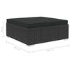 vidaXL 11 pcs conjunto lounge de jardim c/ almofadões vime PE preto