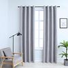 vidaXL Cortinas blackout c/ argolas em metal 2 pcs 140x225 cm cinzento