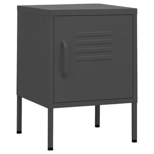 vidaXL Mesa de cabeceira 35x35x51 cm a&ccedil;o antracite