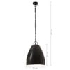 vidaXL Candeeiro suspenso industrial redondo 25 W 32 cm E27 preto